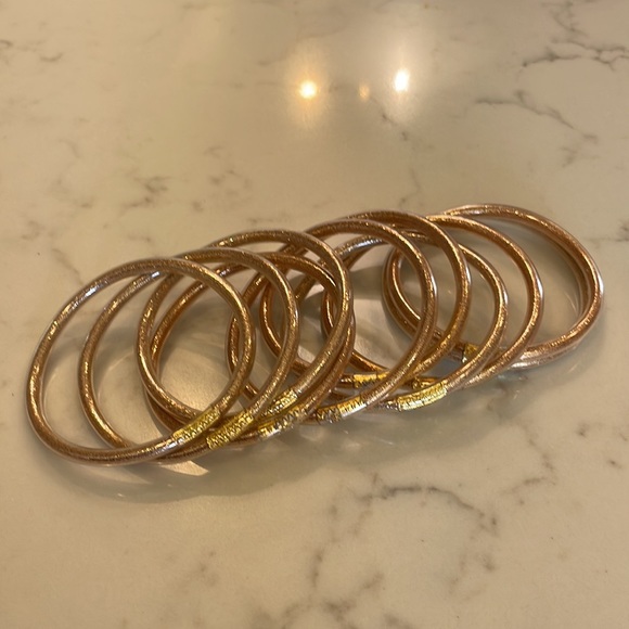 Rose Gold Bangles Set of 10 - Picture 2 of 4